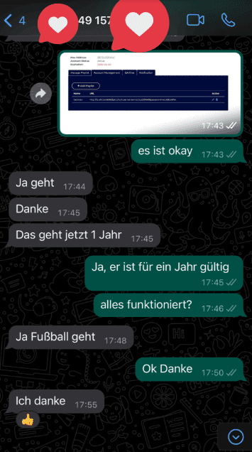 Avis client 2 par WhatsApp