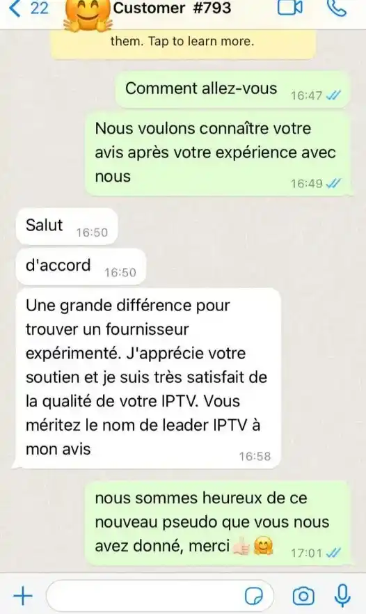 Avis client 7 par WhatsApp