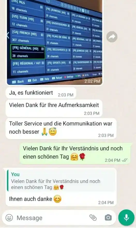 Avis client 8 par WhatsApp